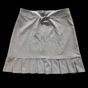 A Line Thalian Gray Pleated Mini Skirt 8 10 Office Preppy schoolgirl academia